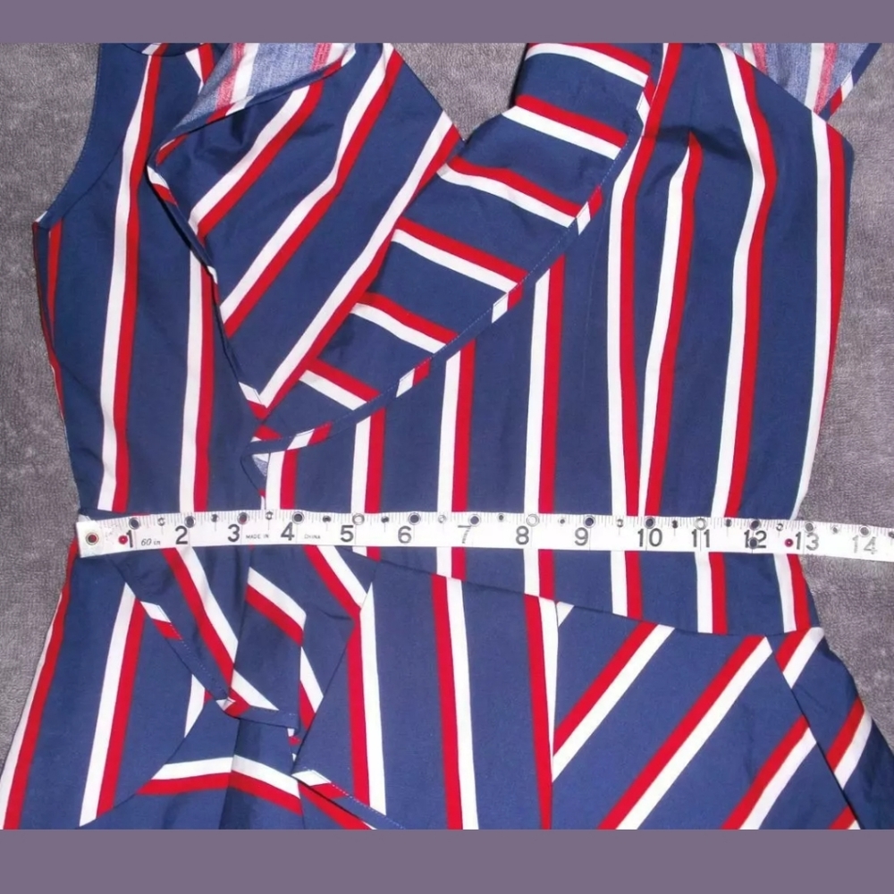 NWT Alice + Olivia Laflora Ruffle Stripe Dress 0 - Picture 8 of 8